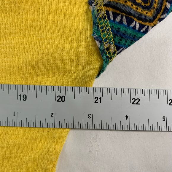 Umgee M Womens Mixed Media Floral Sleeve Top Butter Yellow - Picture 6 of 8